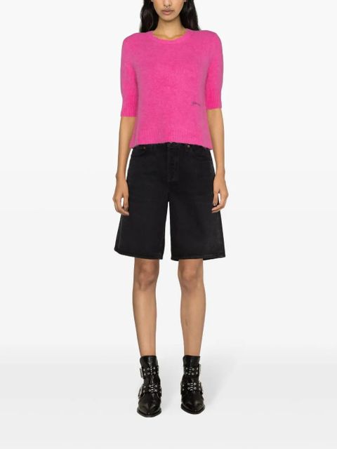 GANNI open-back brushed jumper - Pink