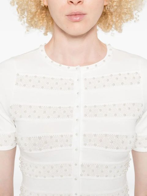 SANDRO embellished striped cardigan - Neutrals