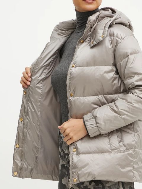 Twinset kurtka puchowa damska kolor szary zimowa 242TT2381