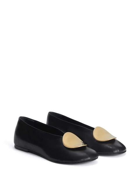 Jil Sander decorative-plaque ballerina shoes - Black - zdjęcie produktu nr 2