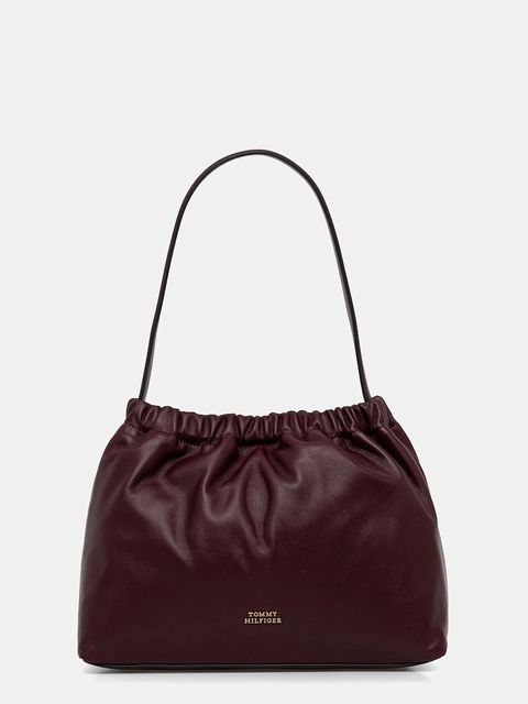 Tommy Hilfiger torebka skórzana kolor bordowy AW0AW18307