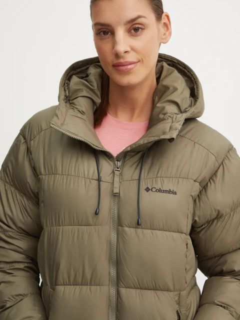 Columbia kurtka damska kolor zielony zimowa