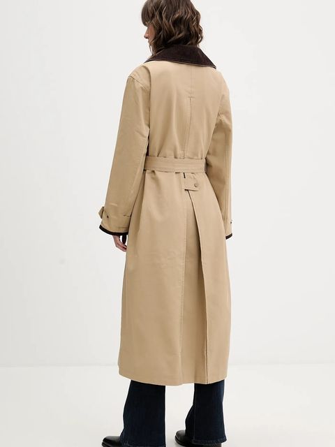 Abercrombie & Fitch płaszcz kolor beżowy KI144-5303-415