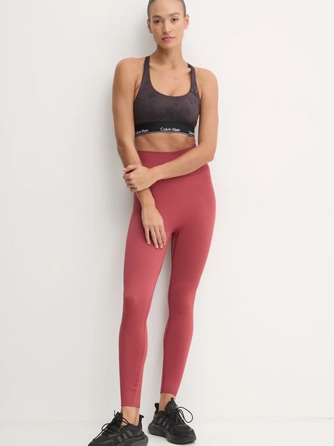 Calvin Klein Performance legginsy treningowe kolor czerwony gładkie 00GWS4L643