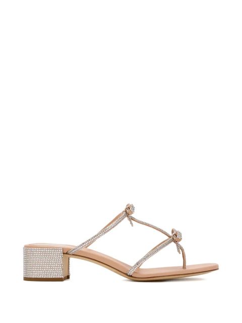 René Caovilla Caterina crystal bow sandals - Neutrals - zdjęcie produktu nr 1