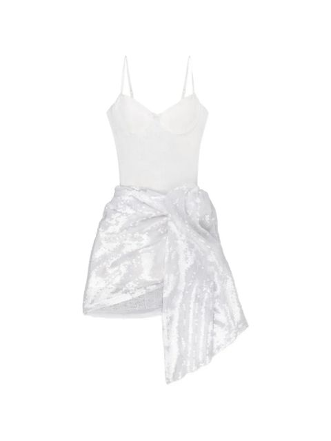 AREA sequin-embellished draped dress - White - zdjęcie produktu nr 1