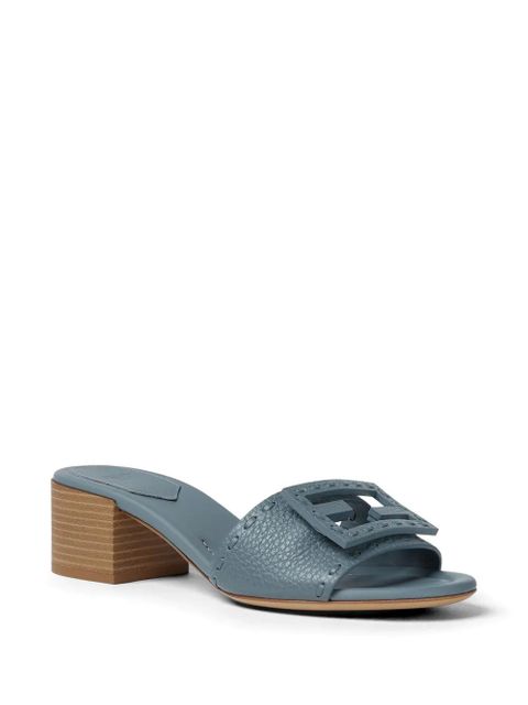 FENDI Baguette leather sandals - Blue - zdjęcie produktu nr 2