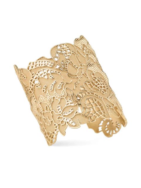 Jimmy Choo Lace Cut-Out Cuff bracelet - Gold