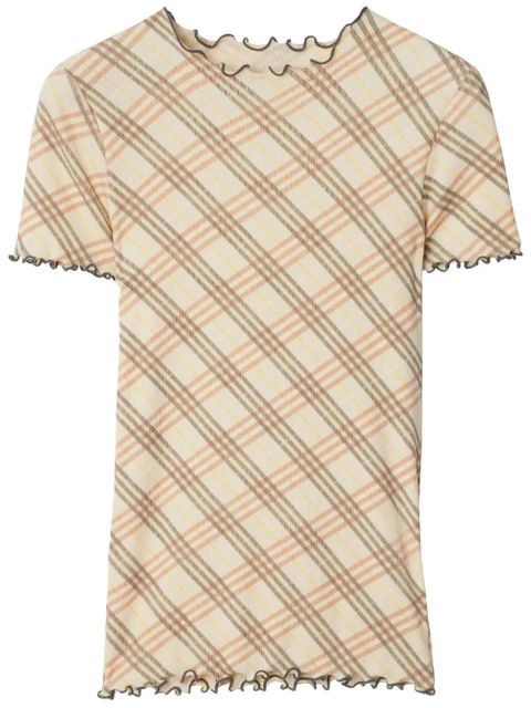 Burberry check T-shirt - Neutrals - zdjęcie produktu nr 1
