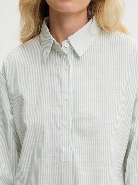 Answear.LAB sukienka lniana kolor zielony mini oversize