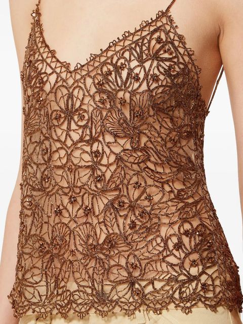 ISABEL MARANT Olva silk top - Brown