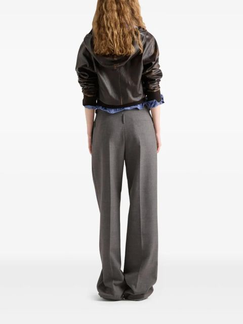 Prada hooded leather jacket - Brown