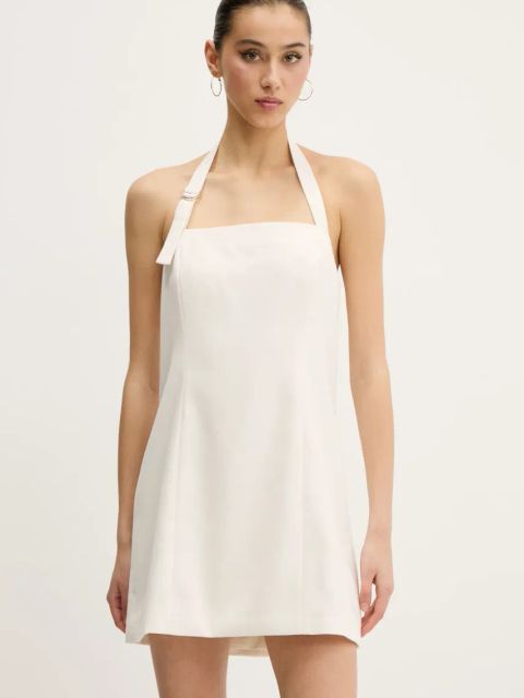 Abercrombie & Fitch sukienka kolor beżowy mini prosta KI159-5487