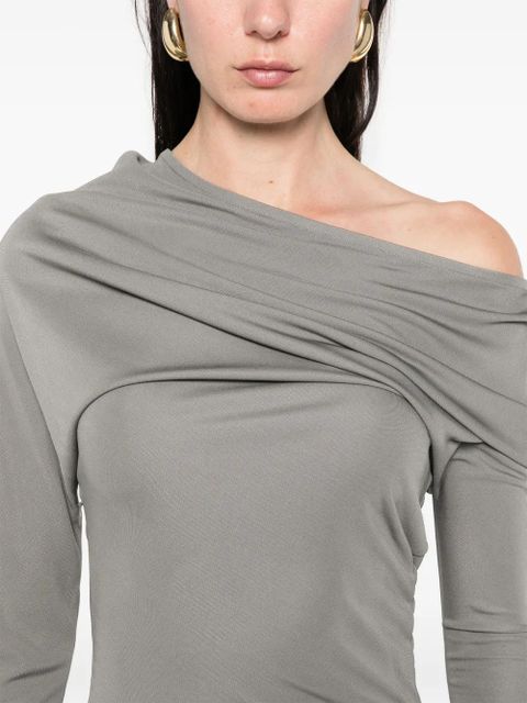 Aya Muse one-shoulder draped maxi dress - Grey