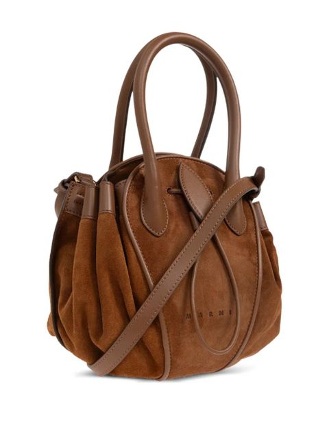 Marni small Tulipea leather tote bag - Brown
