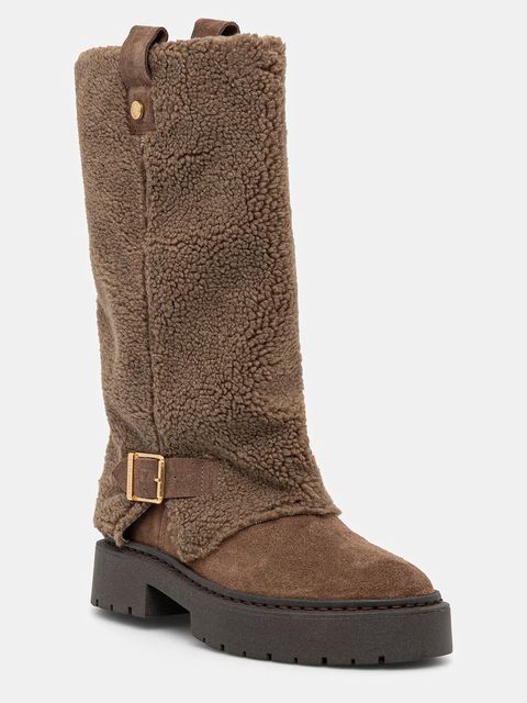 Steve Madden kozaki Godiva damskie kolor beżowy na płaskim obcasie 11003413 - zdjęcie produktu nr 1