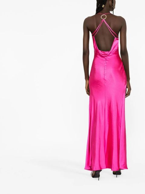 PINKO cowl-neck satin gown