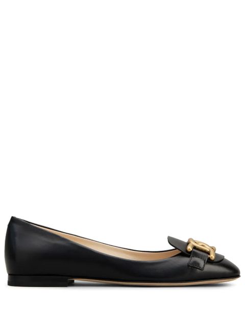 Tod's logo-plaque ballerina shoes - Black - zdjęcie produktu nr 1