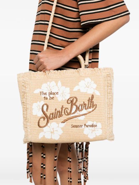 MC2 Saint Barth hibiscus-print fringed tote bag - Neutrals - zdjęcie produktu nr 2