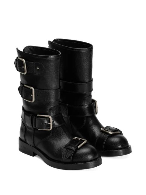 Dolce & Gabbana multiple-buckle leather boots - Black - zdjęcie produktu nr 2