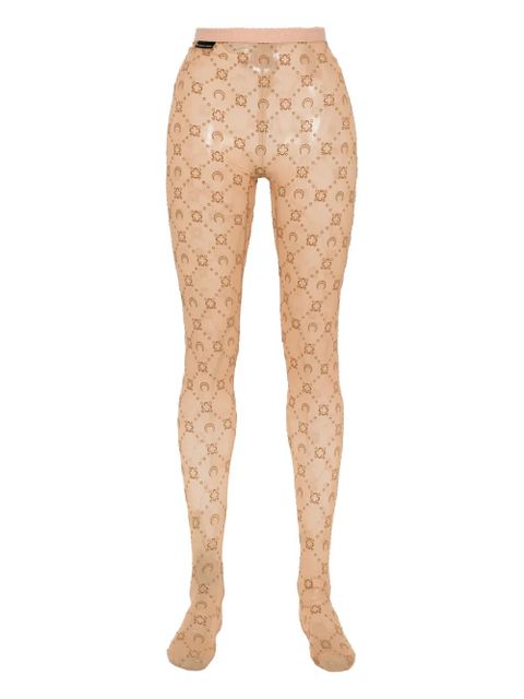 Marine Serre Moonogram mesh tights - Brown - zdjęcie produktu nr 1