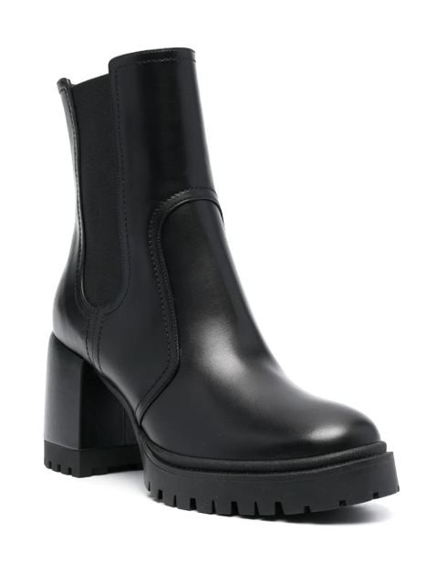 Casadei Nancy 75mm block-heel leather boots - Black - zdjęcie produktu nr 2