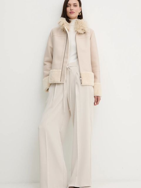 Twinset kurtka kolor beżowy przejściowa 252TP2410