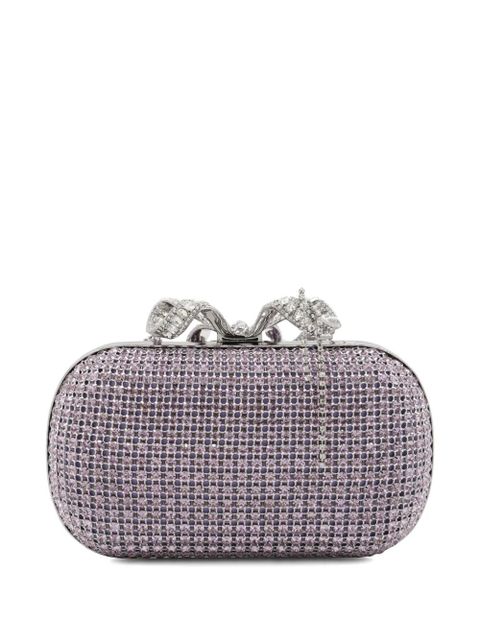 Self-Portrait crystal-embellished clutch bag - Purple - zdjęcie produktu nr 2