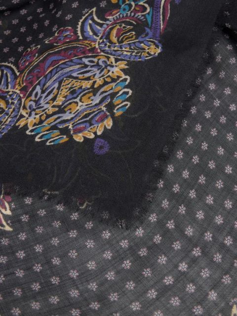 ETRO floral paisley cashmere shawl - Black - zdjęcie produktu nr 2