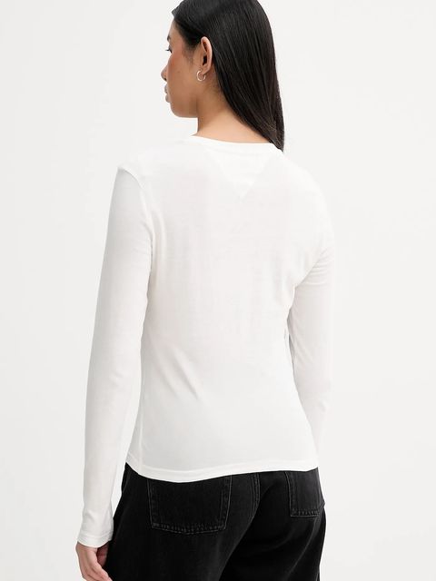 Tommy Jeans longsleeve bawełniany kolor biały DW0DW21844 - zdjęcie produktu nr 2