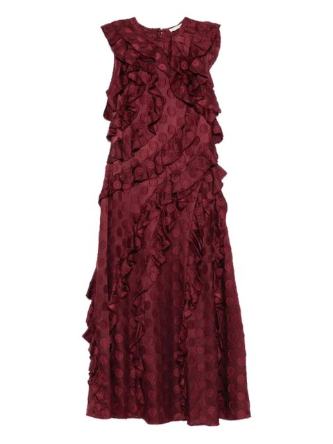 Ulla Johnson Kavita Cascading ruffled midi dress - Red - zdjęcie produktu nr 1