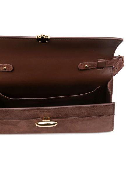 Savette suede clasp shoulder bag - Brown