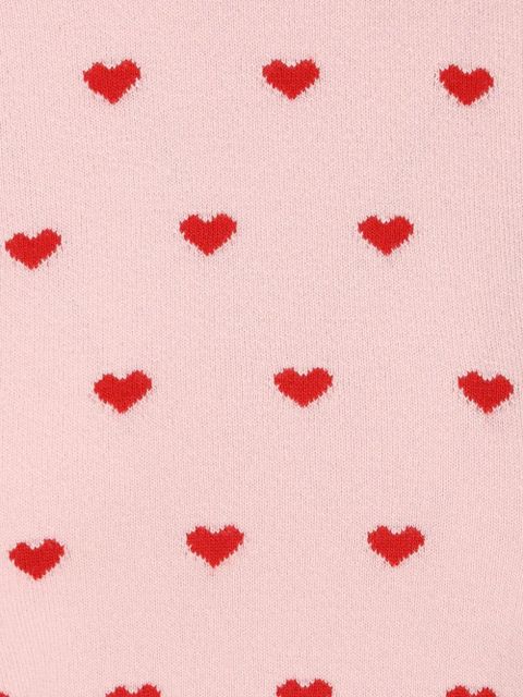 Valentino Garavani heart-pattern short-sleeve sweater - Pink