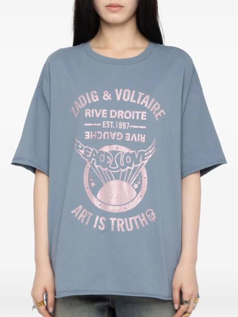 Zadig&Voltaire Berry strass graphic T-shirt - Blue