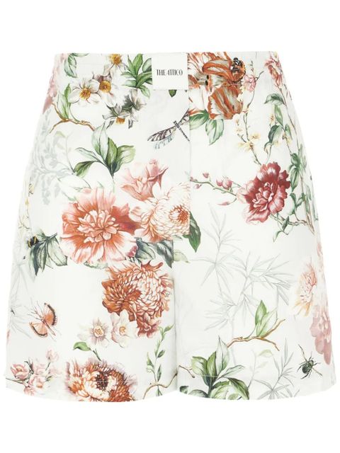 The Attico floral-print cotton shorts - White - zdjęcie produktu nr 1
