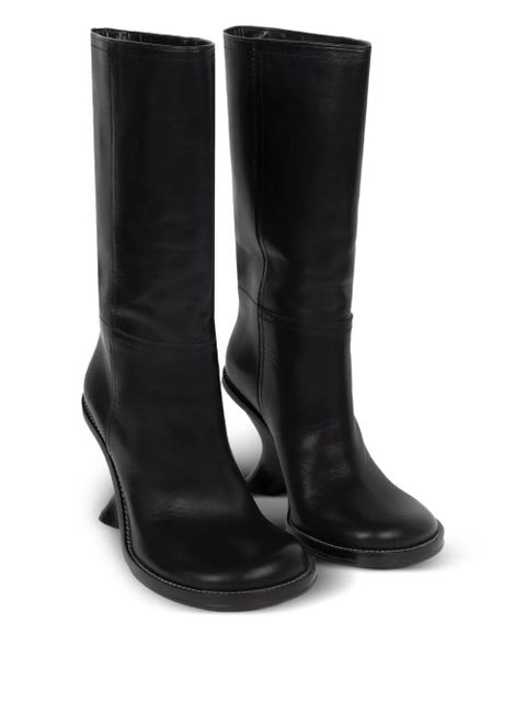DRIES VAN NOTEN 90mm leather wedge boots - Black - zdjęcie produktu nr 2