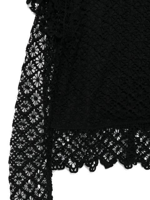 ISABEL MARANT Ludivine lace-trimmed ruffled top - Black