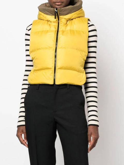 Yves Salomon logo-print reversible padded gilet - Green