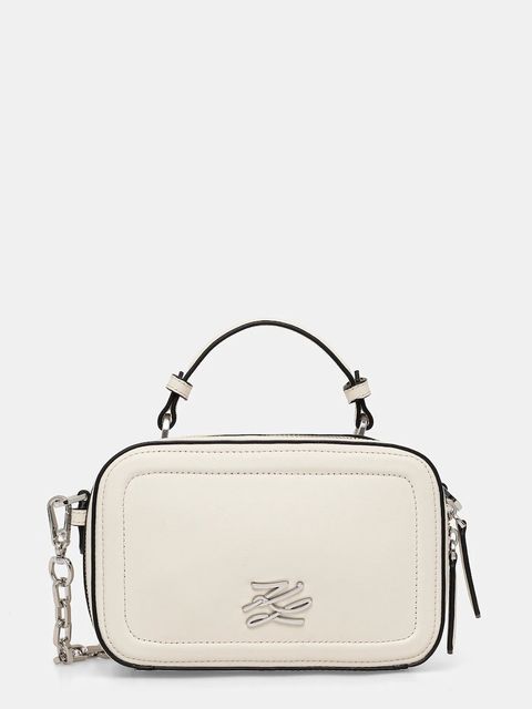 Karl Lagerfeld torebka skórzana K/AUTOGRAPH kolor biały B1W30269 - zdjęcie produktu nr 1