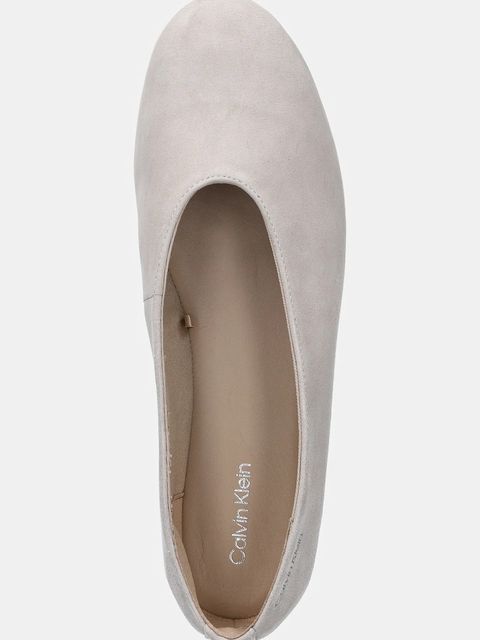 Calvin Klein baleriny zamszowe BALLERINA ROUND HW SUE