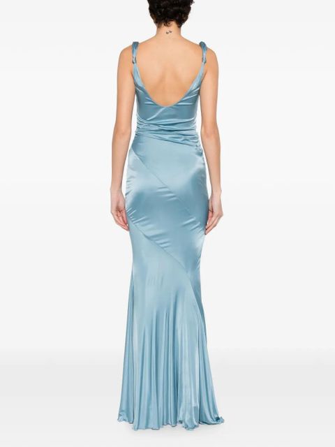 Blumarine knot-detail maxi length - Blue