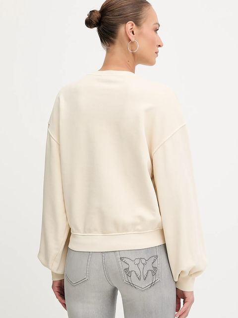Pinko bluza bawełniana damska kolor beżowy gładka 105510 A2RB