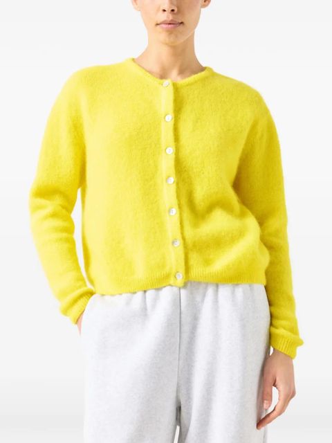 American Vintage crew-neck long-sleeve cardigan - Yellow