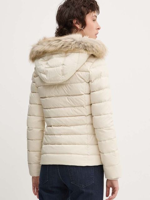 Tommy Jeans kurtka puchowa damska kolor beżowy zimowa DW0DW18312
