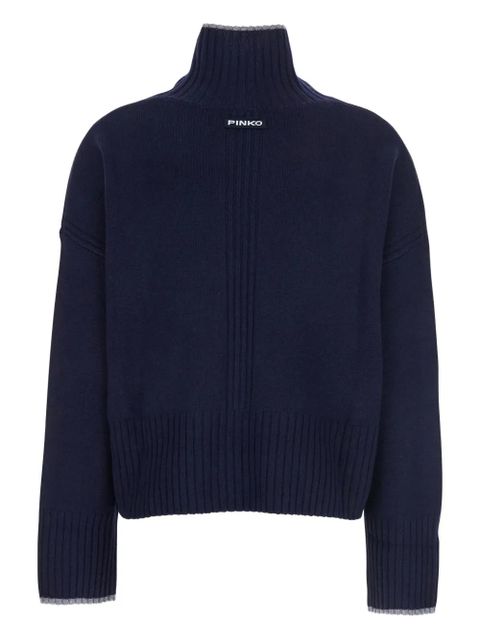 PINKO merino-wool high-neck sweater - Blue