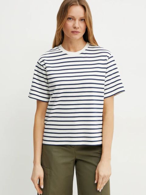 Weekend Max Mara t-shirt bawełniany damski kolor granatowy 2515941042600