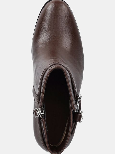 Lauren Ralph Lauren botki skórzane Brke Bt Hl 2 damskie kolor brązowy na słupku 802974475002