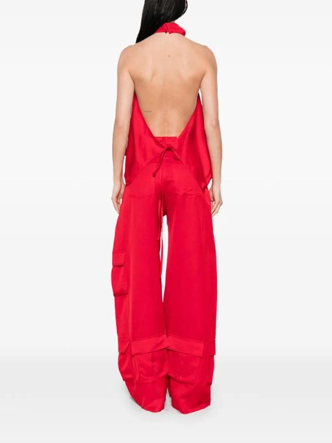 Marques'Almeida halterneck backless top - Red