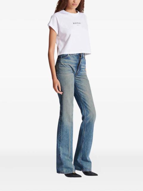 Balmain logo-print cotton T-shirt - White