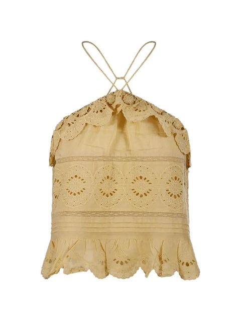 MARANT ÉTOILE eyelet ruffled top - Neutrals - zdjęcie produktu nr 1